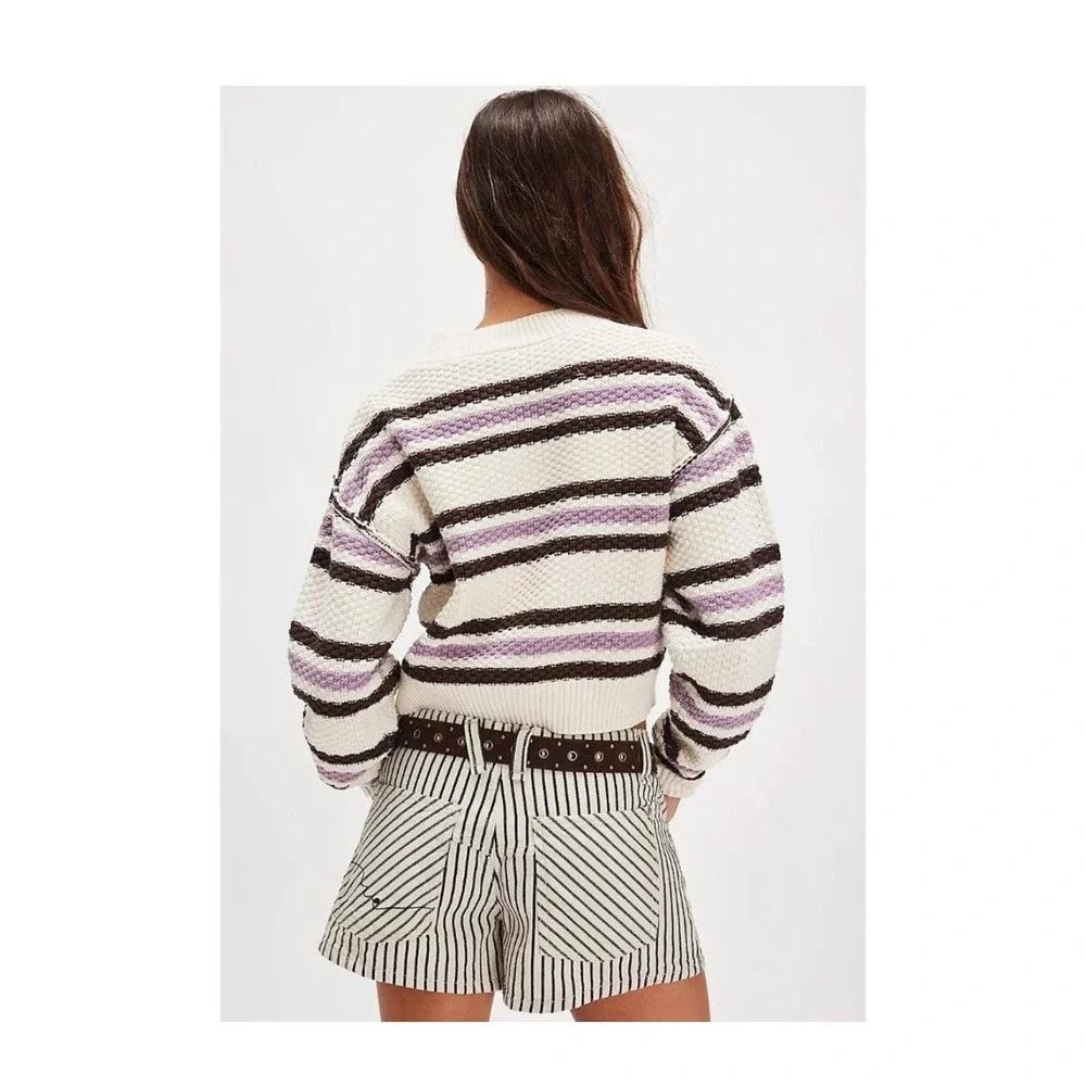 NWT Free‎ People | FP Lila Stripe Cardi / Ivory Combo Sz Small